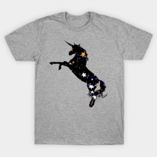 Black star unicorn pattern T-Shirt